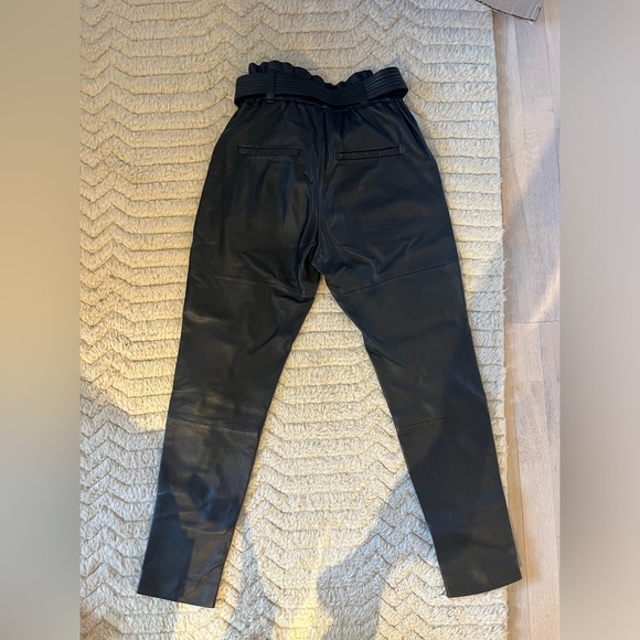 Designers Remix Leather Paperbag Waist Pant - Picture 2 of 4